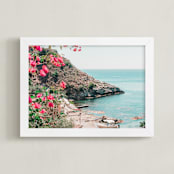 "Italian Summer" - Art Print in Ocean Blue by Heather Loriece - Framed