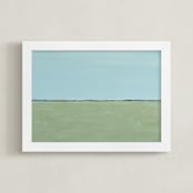 "Linear2" - Art Print in sky blue by Camille Pietrow - Framed