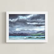"Cloud Symphony Ring of Kerry Ireland" - Art Print in Stormy Indigo by Eva Marion - Framed