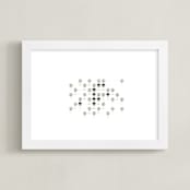 "Abacus 3" - Art Print in Charcoal by Stephanie Nowotarski - Framed