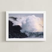 "Pacific Surge" - Art Print in Steel Blue by Courtney Crane - Framed