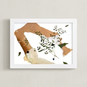 "Maidenhair Fern in the Woods" - Art Print in Camel Brown by Sarah McInroe - Framed