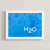 "Water Baby" - Art Print in aqua blue by Jennifer Mckinnon Richman - Framed