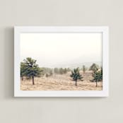 "Rocky Mountain Trees" - Art Print in Milkshake by LindseyErin - Framed