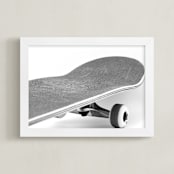 "Sidewalk Surfer" - Art Print in Black and White by Jennifer Mckinnon Richman - Framed