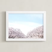 "Hanami" - Art Print in Cherry Blossom by Krissy Bengtson - Framed