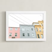 "Georgetown Three" - Art Print in Blush Pink by Lindsay Ferraris Photography - Framed