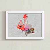 "THUMBS UP FOR MY MANI" - Art Print in neon orange by ADRIENNE JACKSON - Framed