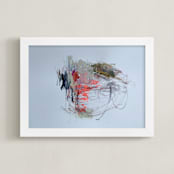 "SILENT TREATMENT" - Art Print in HOT ORANGE by ADRIENNE JACKSON - Framed