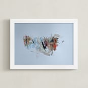 "THE JIG IS UP" - Art Print in Pale Blue by ADRIENNE JACKSON - Framed