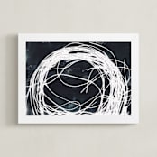 "Curve Into" - Art Print in Warm black by Erin McCluskey Wheeler - Framed