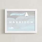 "sailor" - Personalized Art Print in Wintermint by Lori Wemple - Framed