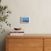 "Seagull In Flight" - Art Print in Sky Blue by Andy Mars - In a Room