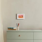 "Three little friends" - Art Print in Sunset Orange by Yuke Li - In a Room