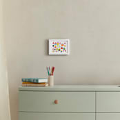 "Home + Hearts" - Art Print in Pink Rainbow by Shelley Kommers - In a Room