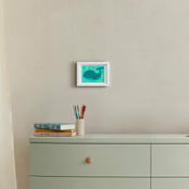 "Whale Hi There" - Art Print in Ocean Blue by Charla Pettingill - In a Room