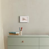 "Deer With Bow" - Art Print in Hunter Green by Vivian Yiwing - In a Room