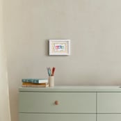 "Vintage Play Blocks" - Art Print in Block Yellow by Little Blue Designs - In a Room