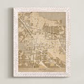 "Tucson, AZ, vintage-looking city map" - Art Print in Sepia by Rosana Laiz Blursbyai - Framed