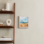 "Abstract Beach" - Art Print in Beachy Blues by Stick and Petal - In a Room