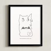 "Your Drawing: Portrait Custom Letterpress Print" - Custom Letterpress Print in Black by Minted - Framed