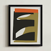 "Dual Perspectives 1" - Art Print in Subtle Earth by Stefania Copertini - Framed