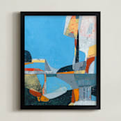 "Summer Reflection ll" - Art Print in summer blue by Kristiina Almy - Framed
