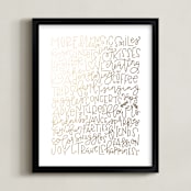 "More" - Custom Foil Print in Gold by Olivia Goree - Framed