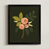 "Botanical no.1" - Art Print in Midnight by Karidy Walker - Framed