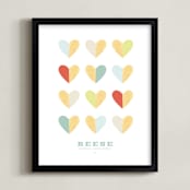 "Engrained In Our Hearts" - Personalized Art Print in Sea by Keen Peachy - Framed