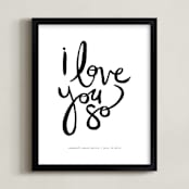 "I Love You So" - Personalized Art Print in Cloud by Kelly Ventura - Framed