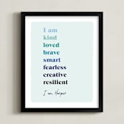 "Positive Affirmations" - Personalized Art Print in Winter by Nazia Hyder - Framed