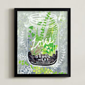 "'Love Grows Here'" - Art Print in Sunlit Granite by Ming Platt - Framed