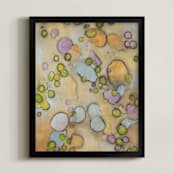 "Mindbug11" - Art Print in Golden tan by Becky Kisabeth Gibbs - Framed