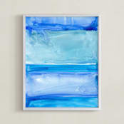 "Liquid Layers " - Art Print in Ocean Calm by Jennifer Matlock - Framed