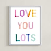 "LoveYouLots" - Art Print in happiness by Leanne Friedberg - Framed
