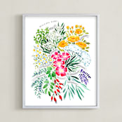 "Medicinal herbs bouquet" - Art Print in Colorfully floral by Rosana Laiz Blursbyai - Framed