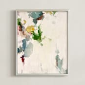 "Flower Market I" - Art Print in Leaf Green by Wendy Keller - Framed