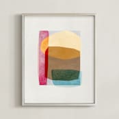 "sheer shapes" - Art Print in rainbow by Sumak Studio - Framed