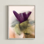 "Mauve Flower" - Art Print in Purple by Karen Kardatzke - Framed