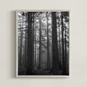 "Secret Forest No. 1" - Art Print in Charcoal Grey by Lynann Colligan - Framed