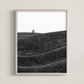 "Swooped I BW" - Art Print in coal by Kamala Nahas - Framed