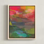 "The Spectrum of Sunset by Stacy Kron" - Art Print in Chartreuse Green by Stacy Kron - Framed Canvas
