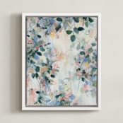 "Morning Light II" - Art Print in Fresh Blue by Sonal Nathwani - Framed Canvas