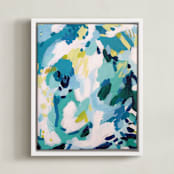 "Dash" - Art Print in Turquoise by Katie Craig - Framed Canvas