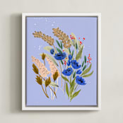 "Winifred" - Art Print in lavender-periwinkle by Peggy Dean - Framed Canvas