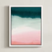 "Pink Tide" - Art Print in Pink sand by A Real Peach Studio - Framed Canvas