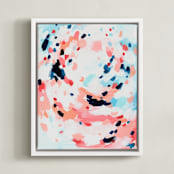 "Grapefruity" - Art Print in Coral by Katie Craig - Framed Canvas