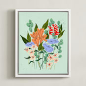 "Aerial" - Art Print in seafoam by Peggy Dean - Framed Canvas