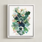 "Emerald Gems" - Art Print in Emerald Green by Yao Cheng Design - Framed Canvas